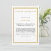 Echtheitszertifikat mit Künstlererklärung Dankeskarte (Stehend Vorderseite)