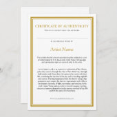 Echtheitszertifikat mit Künstlererklärung Dankeskarte (Vorne/Hinten)