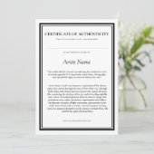 Echtheitszertifikat mit Künstlererklärung Dankeskarte (Stehend Vorderseite)