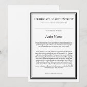 Echtheitszertifikat mit Künstlererklärung Dankeskarte (Vorne/Hinten)