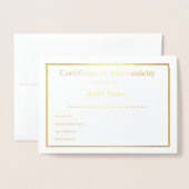 Echtheitszeugnis Art Foil Card Folienkarte (Vorderseite mit Umschlag)
