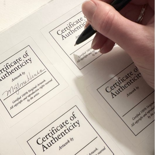 Echtheitszeugnis Art Signature Aufkleber