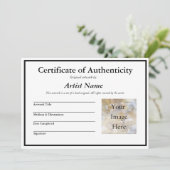 Echtheitszeugnis für Kunst mit Foto Einladung (Stehend Vorderseite)