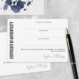 Echtheitszeugnis für schwarze Signaturen