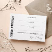 Echtheitszeugnis für schwarze Signaturen