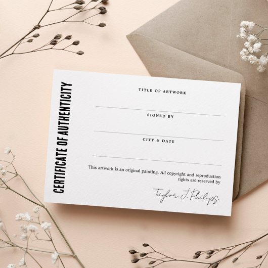 Echtheitszeugnis für schwarze Signaturen