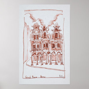 Eckansicht der Grand Place Arras, Frankreich Poster