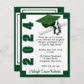 Eckblock Weißer und grüner Abschluss Einladung (Vorne/Hinten)