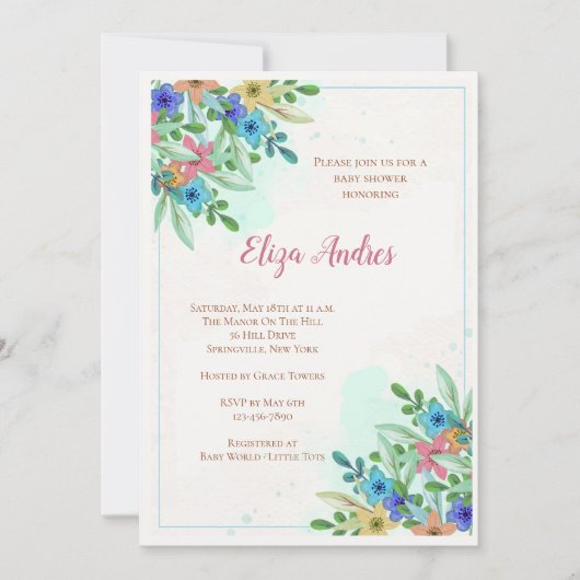 Eckblüteneinladung Einladung (Vorderseite)