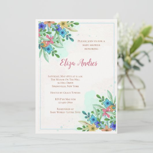 Eckblüteneinladung Einladung (Stehend Vorderseite)