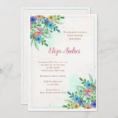 Eckblüteneinladung Einladung (Vorne/Hinten)