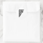 Eckdesign geblüht runder aufkleber (Tasche)