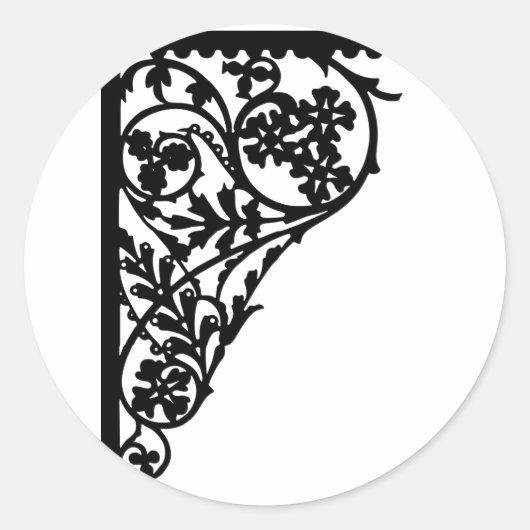 Eckdesign geblüht runder aufkleber (Vorderseite)