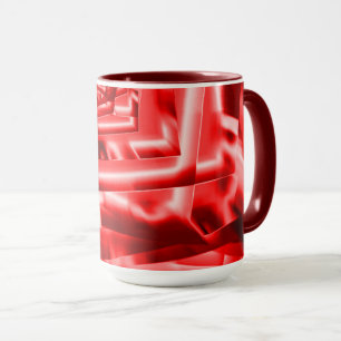 Ecke aus geneigten Quadraten, auffällig rot bis we Tasse