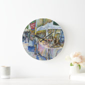 Ecke der FliegenSchweinezucht und Wein ein bissche Große Wanduhr (Zuhause)