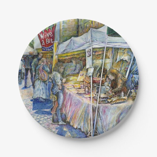 Ecke der FliegenSchweinezucht und Wein ein bissche Pappteller (Vorderseite)