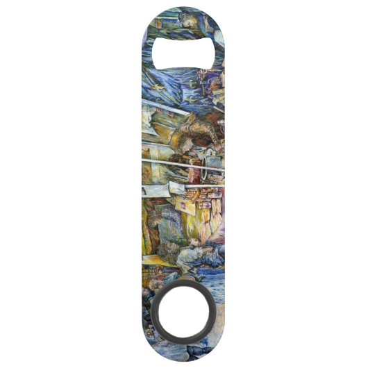 Ecke der FliegenSchweinezucht und Wein ein bissche Speed Flaschenöffner (Rückseite)