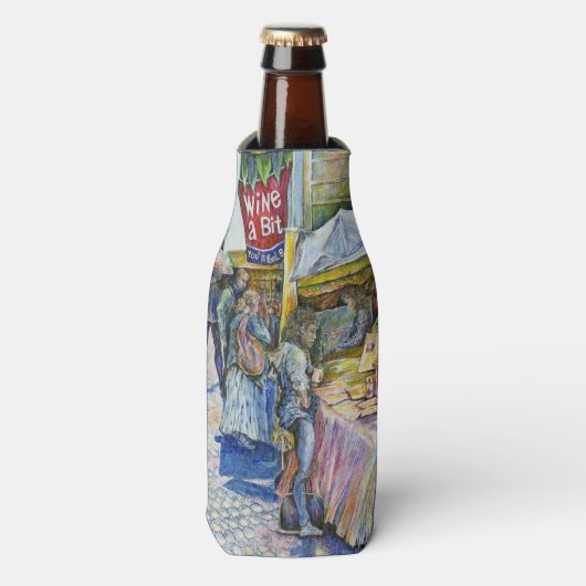 Ecke der Fliegenschweinfarm und Wein ein wenig. Flaschenkühler (Flaschenvorderseite)