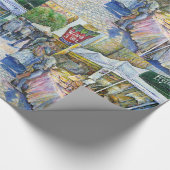 Ecke der Fliegenschweinfarm und Wein ein wenig. Geschenkpapier (Ecke)