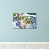 Ecke der Fliegenschweinfarm und Wein ein wenig. Leinwanddruck (Insitu (Holzboden))