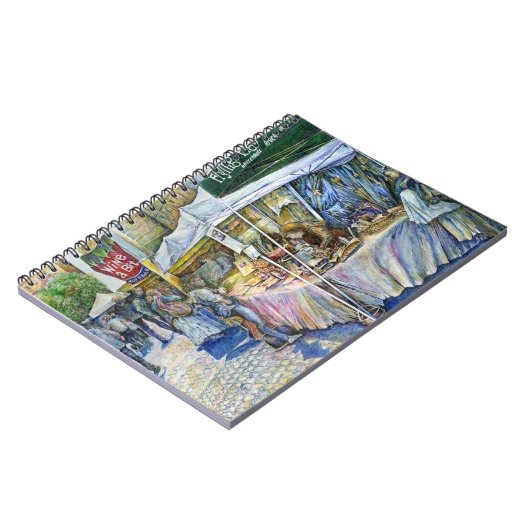 Ecke der Fliegenschweinfarm und Wein ein wenig. Notizblock (Linke Seite)