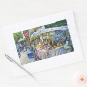 Ecke der Fliegenschweinfarm und Wein ein wenig. Rechteckiger Aufkleber (Umschlag)