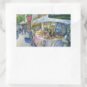 Ecke der Fliegenschweinfarm und Wein ein wenig. Rechteckiger Aufkleber (Tasche)