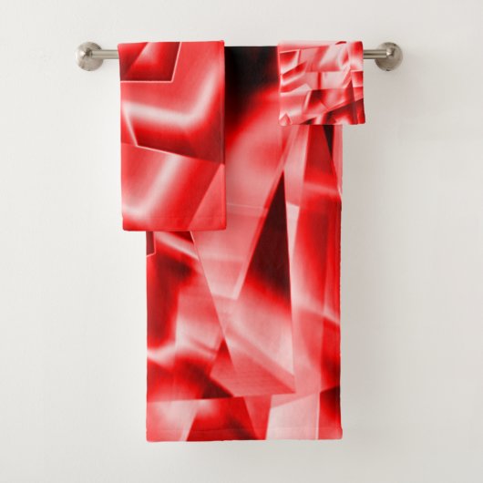 Ecke der geneigten Quadrate, rot bis weiß Badhandtuch Set (Insitu)
