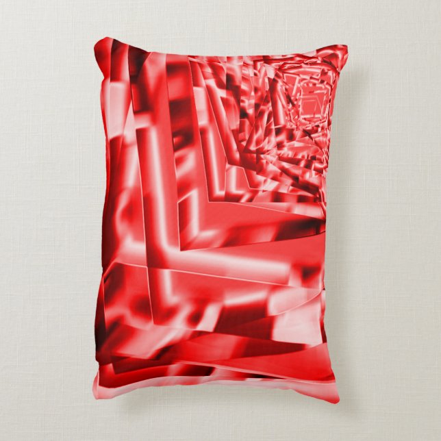 Ecke der geneigten Quadrate, rot bis weiß Dekokissen (Rückseite(Vertikal))