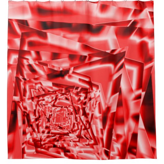 Ecke der geneigten Quadrate, rot bis weiß Duschvorhang (Vorderseite)