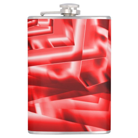 Ecke der geneigten Quadrate, rot bis weiß Flachmann (Vorderseite)