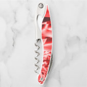 Ecke der geneigten Quadrate, rot bis weiß Kellnermesser (Vorderseite)