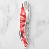 Ecke der geneigten Quadrate, rot bis weiß Kellnermesser (Rückseite)