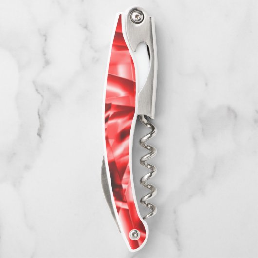 Ecke der geneigten Quadrate, rot bis weiß Kellnermesser (Rückseite)