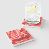 Ecke der geneigten Quadrate, rot bis weiß Steinuntersetzer (Seitenansicht)