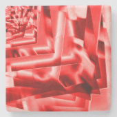 Ecke der geneigten Quadrate, rot bis weiß Steinuntersetzer (Vorderseite)