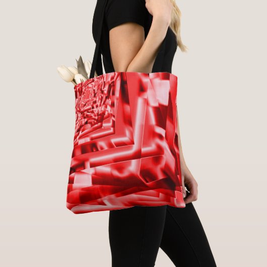 Ecke der geneigten Quadrate, rot bis weiß Tasche (Von Nahem)