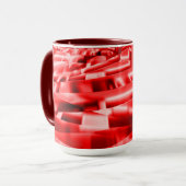 Ecke der geneigten Quadrate, rot bis weiß Tasse (Vorderseite Links)