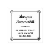 Ecke Herz geformt Knot Rahmen Adresse Gummistempel (Prägung)