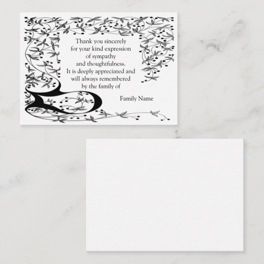 Ecke Linie Kunstrahmen nach Beerdigung Karte (Vorne/Hinten)