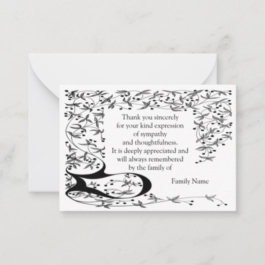 Ecke Linie Kunstrahmen nach Beerdigung Karte (Vorderseite)