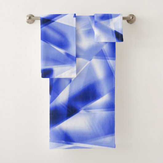 Ecke mit quadratischen Acrylteilen, blau bis weiß Badhandtuch Set (Insitu)