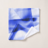 Ecke mit quadratischen Acrylteilen, blau bis weiß Badhandtuch Set (Waschlappen)