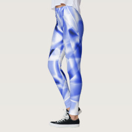 Ecke mit quadratischen Acrylteilen, blau bis weiß Leggings
