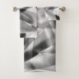 Ecke mit quadratischen Acrylteilen, grau bis weiß Badhandtuch Set