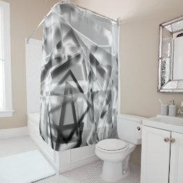 Ecke mit quadratischen Acrylteilen, grau bis weiß Duschvorhang