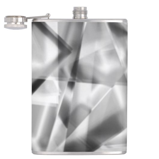 Ecke mit quadratischen Acrylteilen, grau bis weiß Flachmann (Geöffnet)