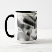 Ecke mit quadratischen Acrylteilen, grau bis weiß Tasse (Links)