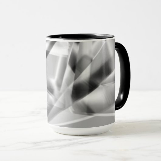 Ecke mit quadratischen Acrylteilen, grau bis weiß Tasse (VorderseiteRechts)