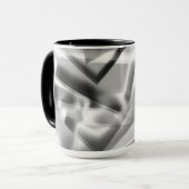 Ecke mit quadratischen Acrylteilen, grau bis weiß Tasse (Vorderseite Links)